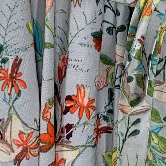 Essue Gray Floral Sleeveless Sundress Mini Flare Dress Medium - Picture 10 of 13